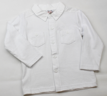 Schickes  Jersey-Hemd  im Material-Mix aus 100 % Baumwolle
